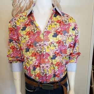FLORAL PRINT XMI DRESS SHIRT